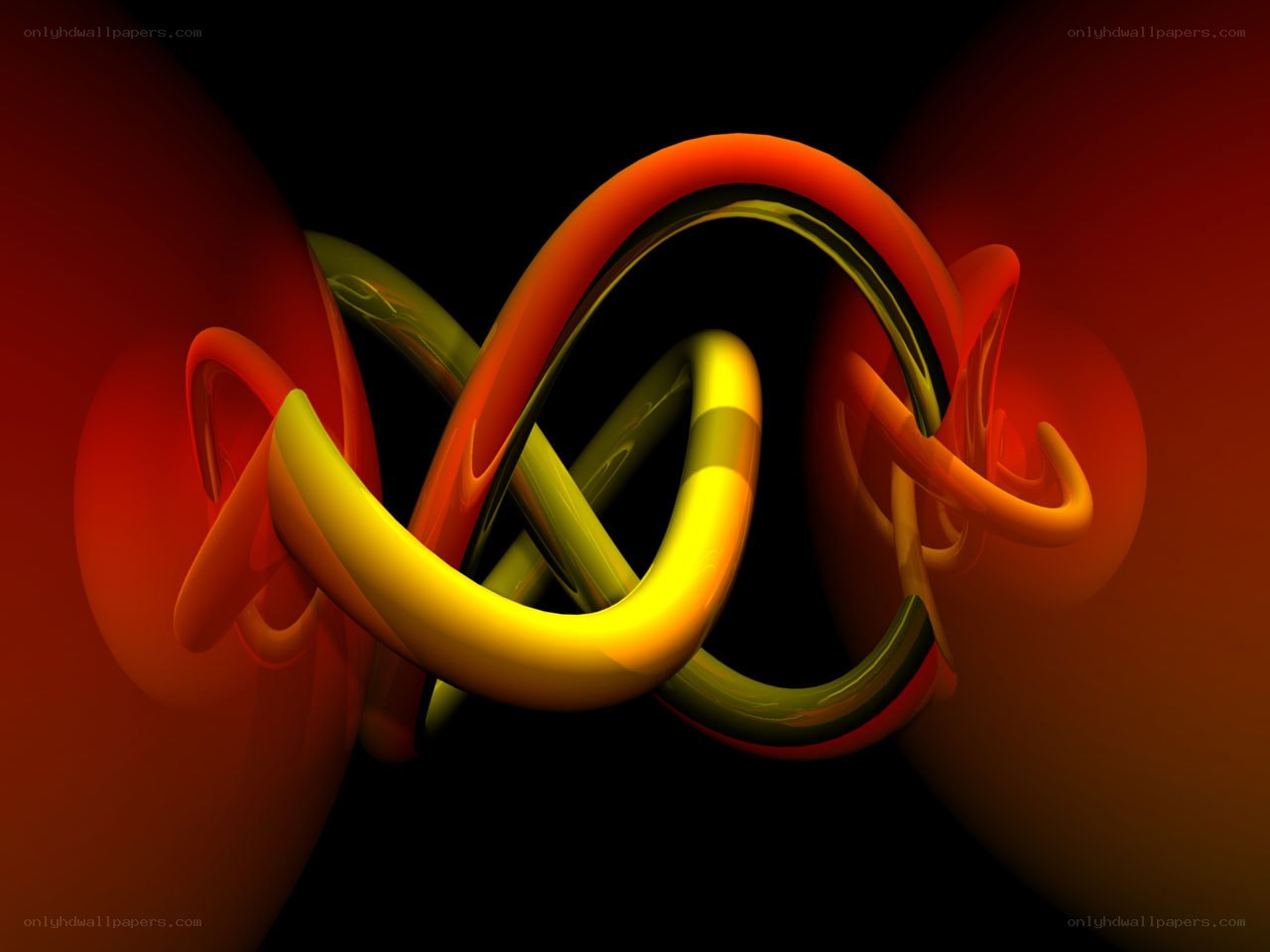 Abstract glowing ribbon sculpture