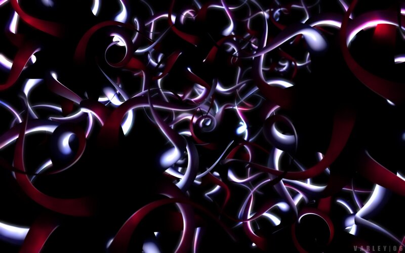 Abstract glowing ribbons