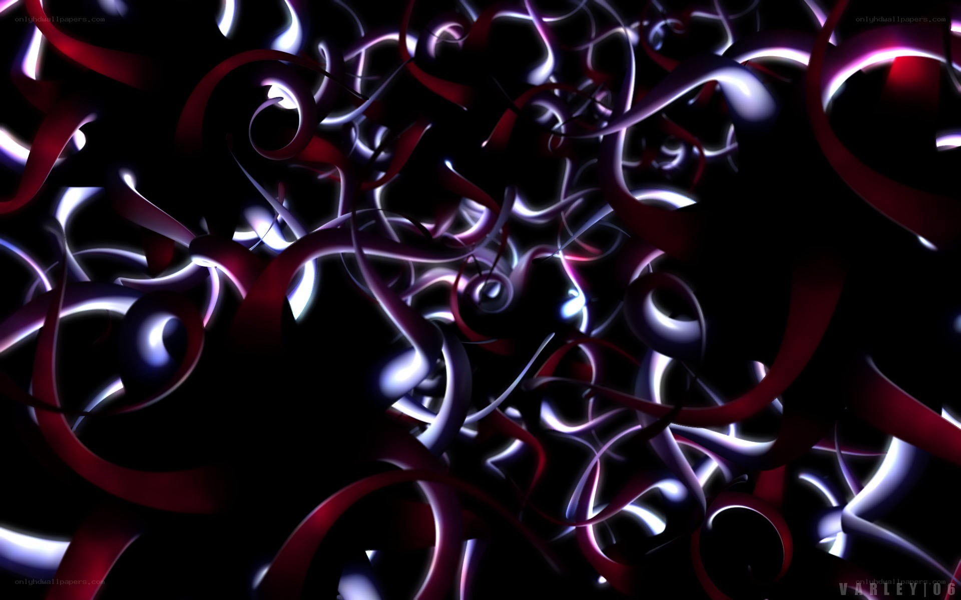 Abstract glowing ribbons