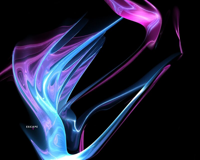 Abstract Glowing Ribbons — Blue