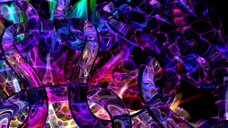 Abstract Glowing Ribbons — Purple