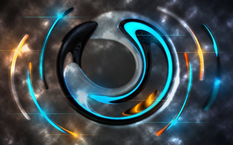 Abstract Glowing Rings — Blue