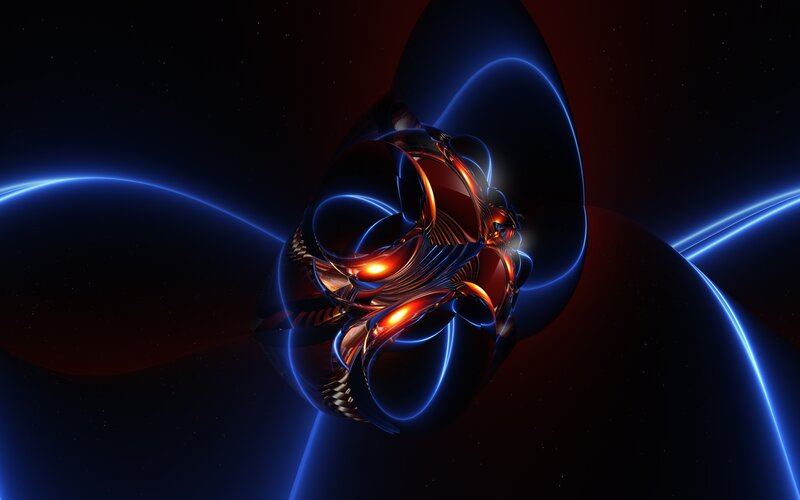 Abstract Glowing Sculpture — Blue