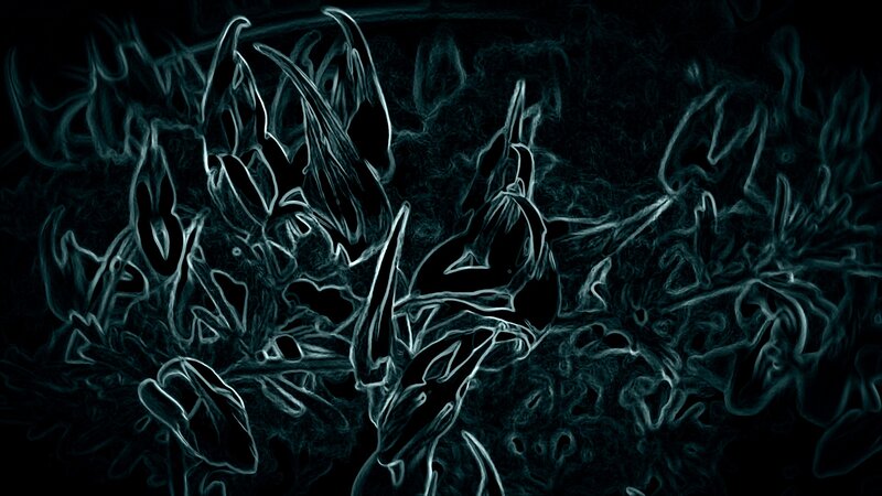 Abstract Glowing Shapes — Black, Dark