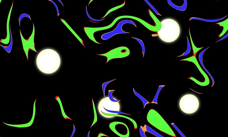 Abstract Glowing Shapes — Black, Hypnotic