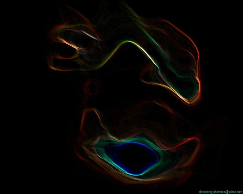 Abstract Glowing Shapes — Black, Mysterious