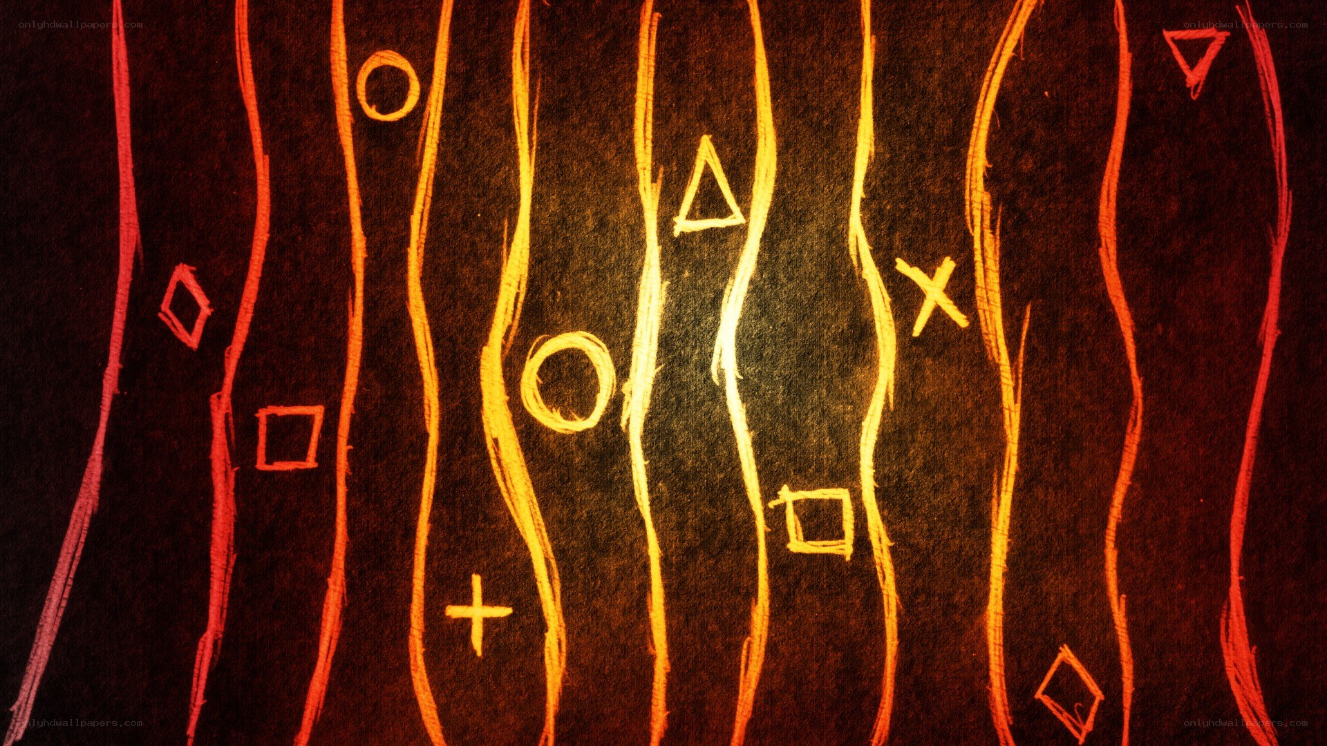 abstract glowing shapes on dark background