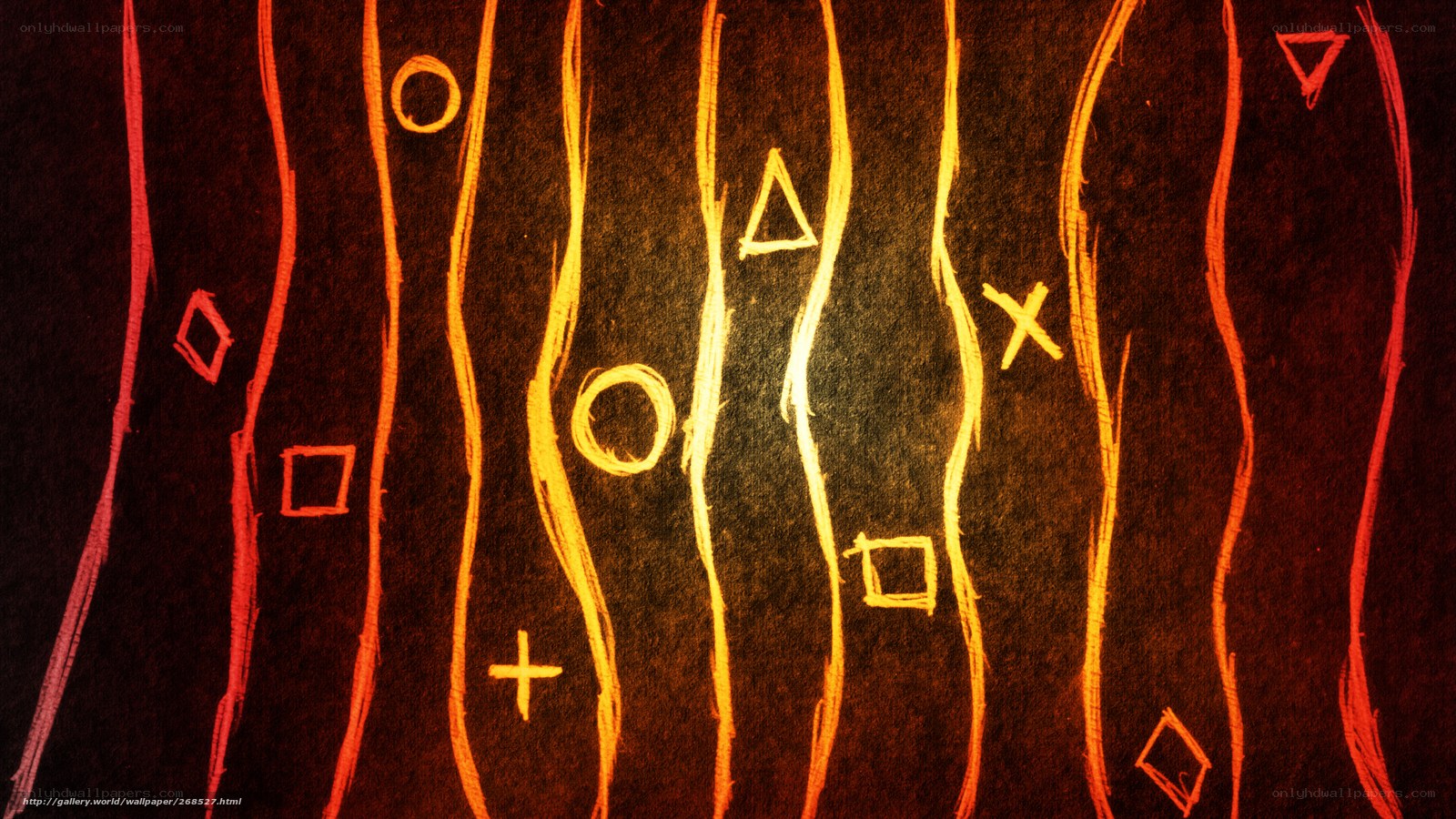 Abstract glowing shapes on dark background