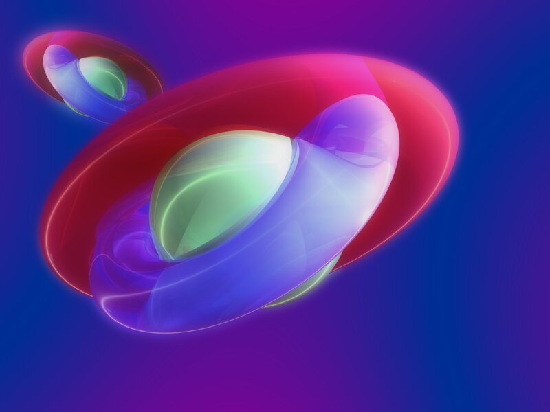 Abstract Glowing Shapes — Purple, Dreamy, Digital Art