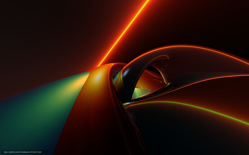 Abstract Glowing Shapes — Red, Dramatic, Digital Art, Glowing Lines