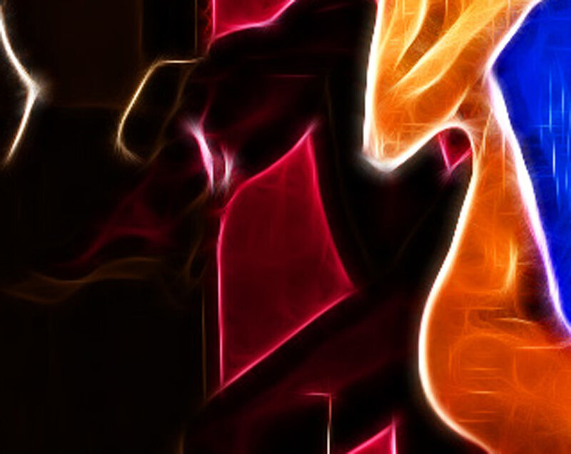Abstract Glowing Shapes — Red
