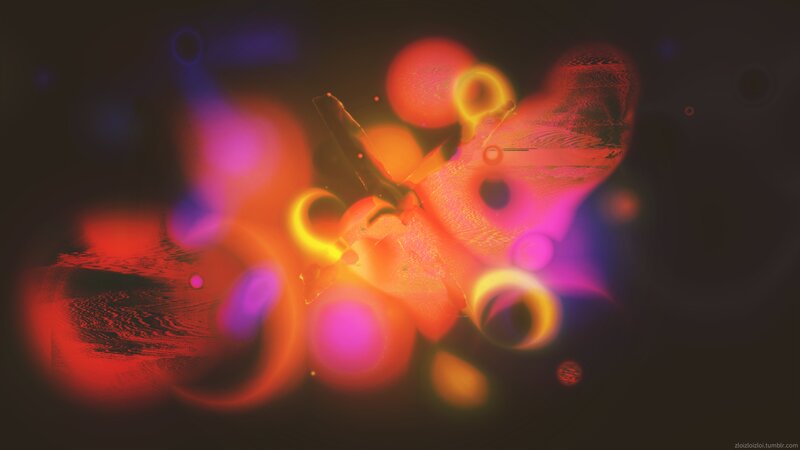 Abstract Glowing Shapes — Red, Vibrant