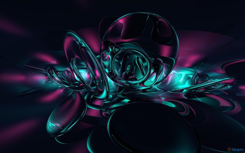 Abstract Glowing Shapes — Teal