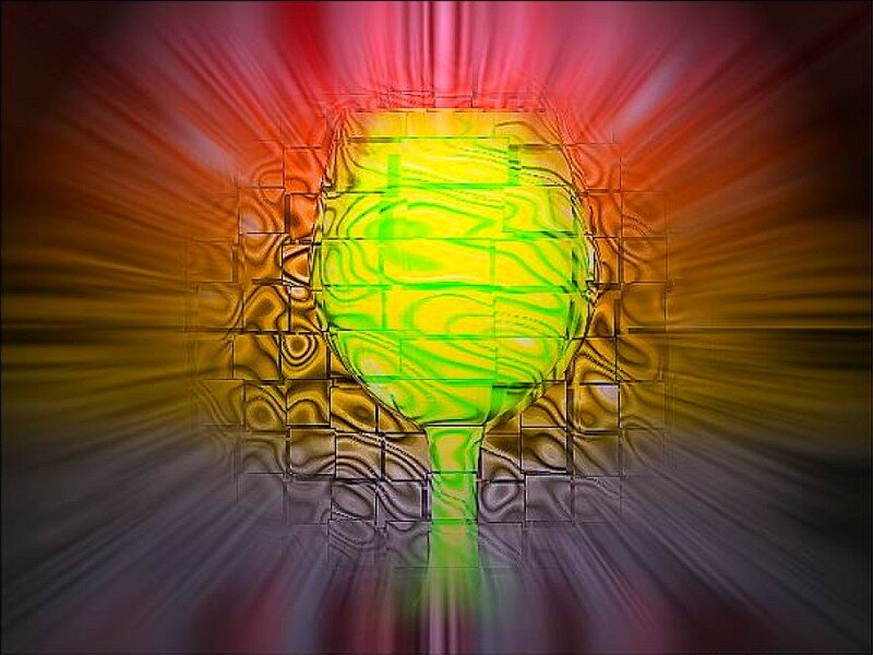 abstract glowing sphere with grid