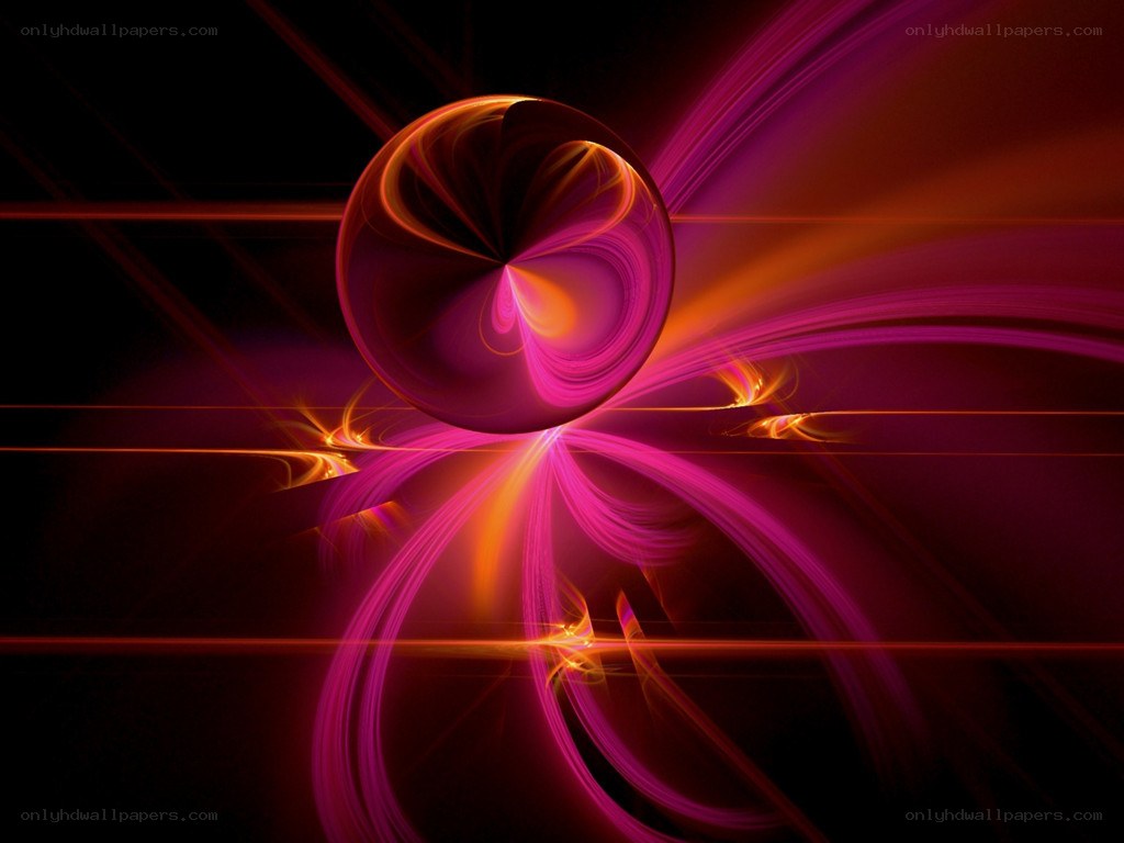 Abstract glowing sphere with light trails