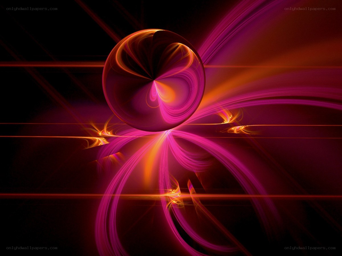 Abstract glowing sphere with light trails