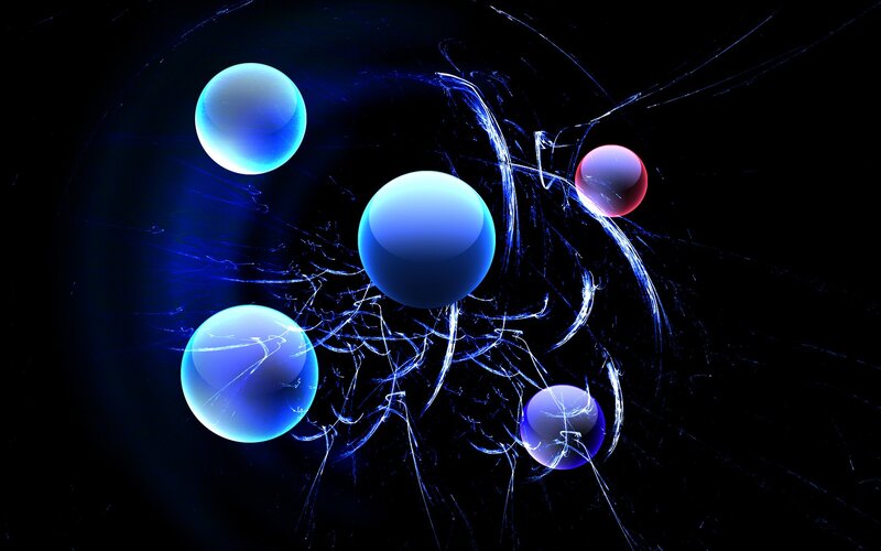 abstract glowing spheres