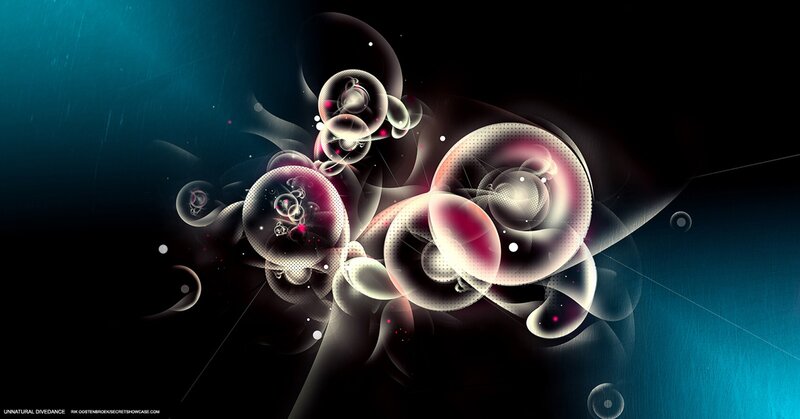 Abstract Glowing Spheres — Black, Dramatic
