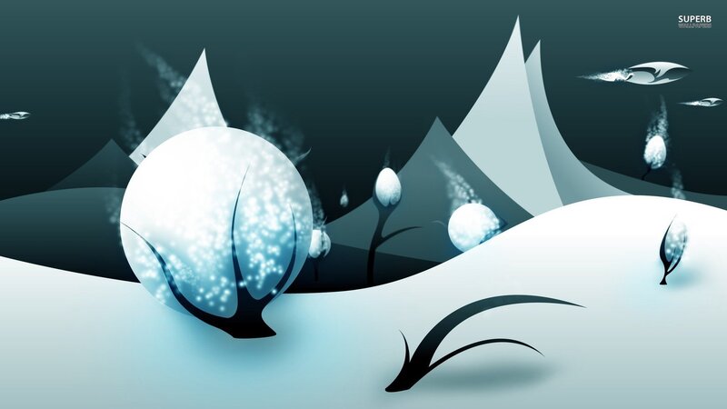 Abstract Glowing Spheres — Blue