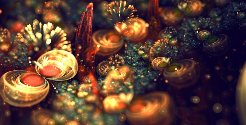Abstract Glowing Structures — Gold