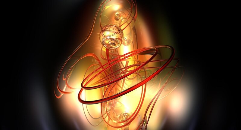 Abstract Glowing Swirls — Gold