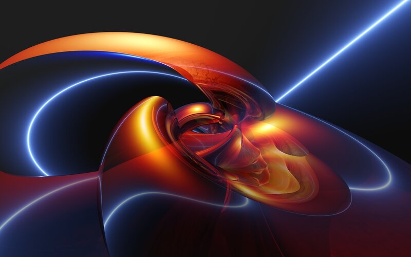 Abstract Glowing Swirls — Orange, Dramatic, Digital Art