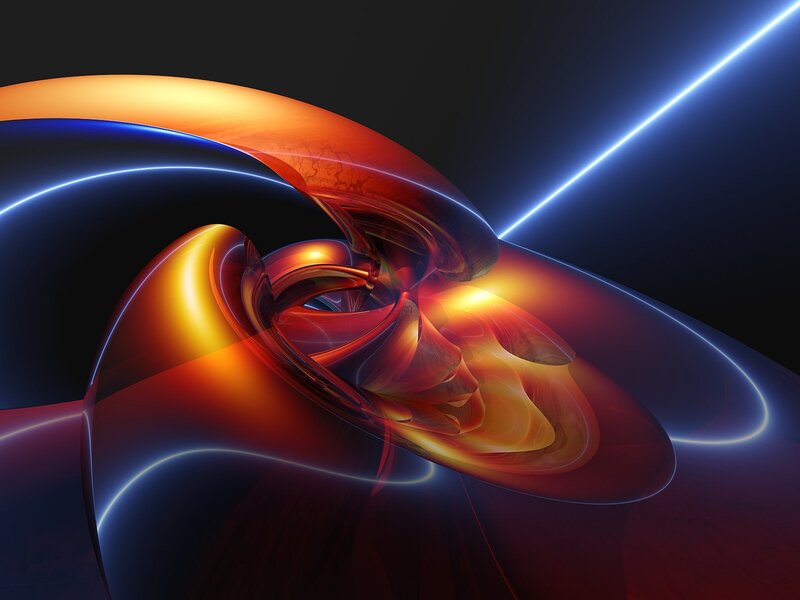 Abstract Glowing Swirls — Orange