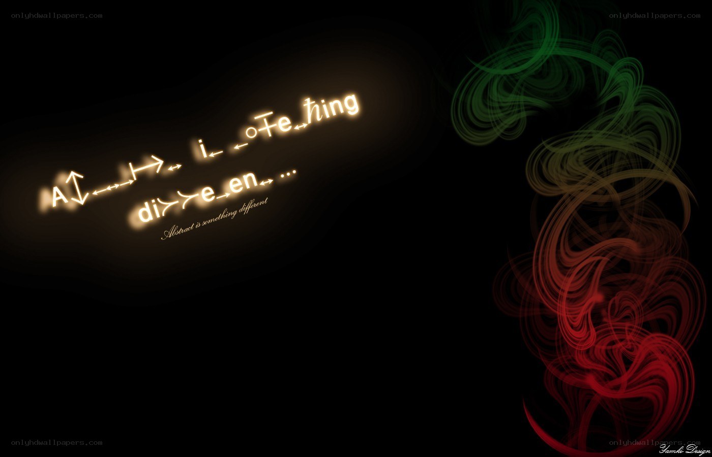 Abstract glowing text and swirls
