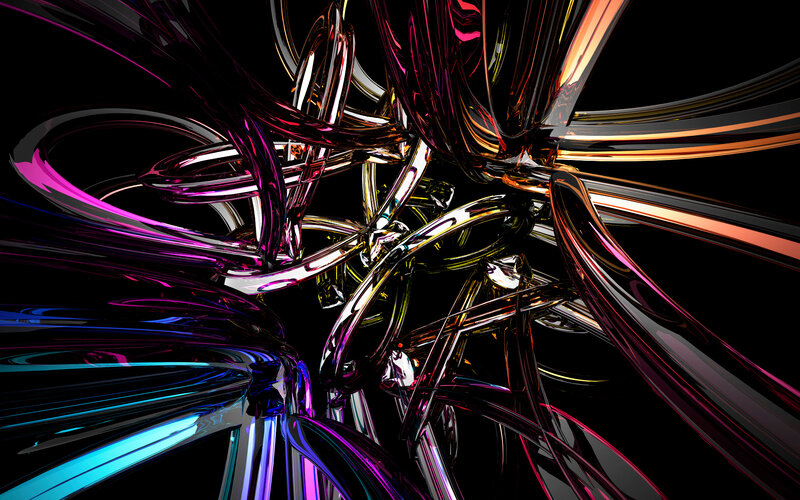 Abstract glowing tubes