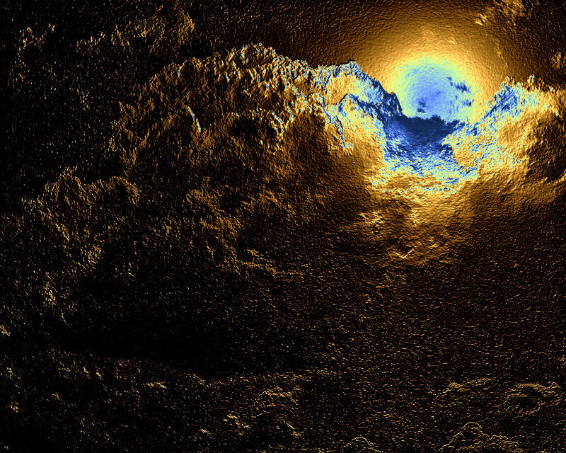 Abstract golden and blue landscape
