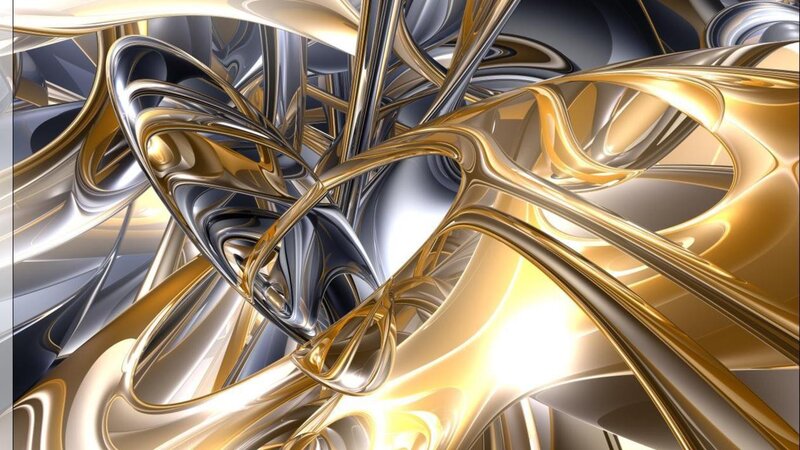 Abstract golden and silver fractal design