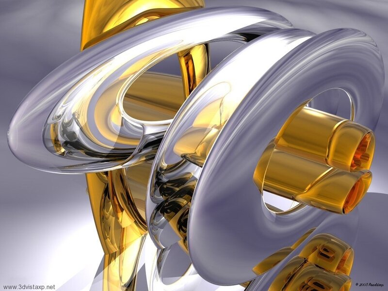 Abstract golden and silver sculpture