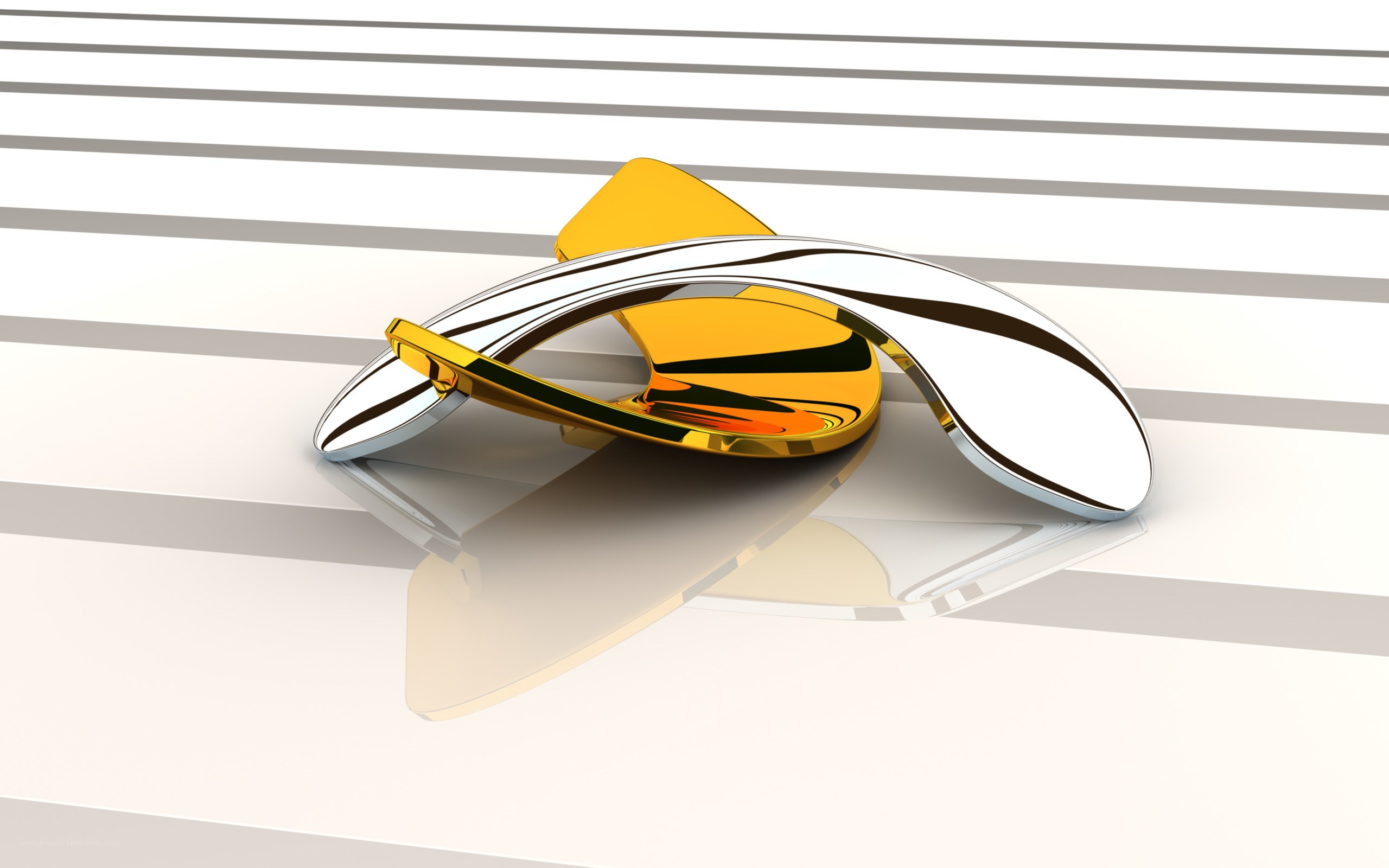 Abstract golden and silver sculpture