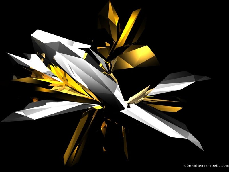 Abstract golden and white crystal explosion