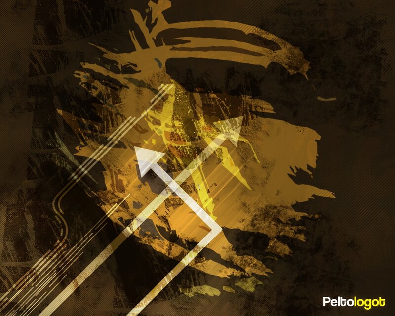 abstract golden arrow design