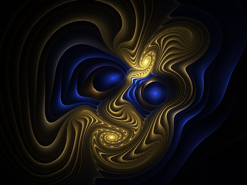 Abstract golden blue fractal