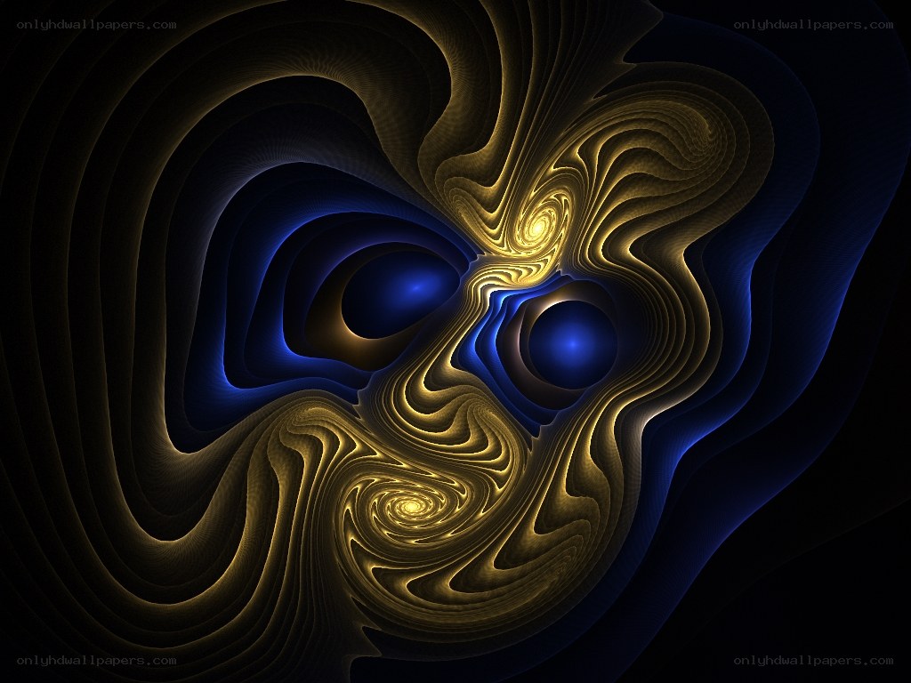 Abstract golden blue fractal