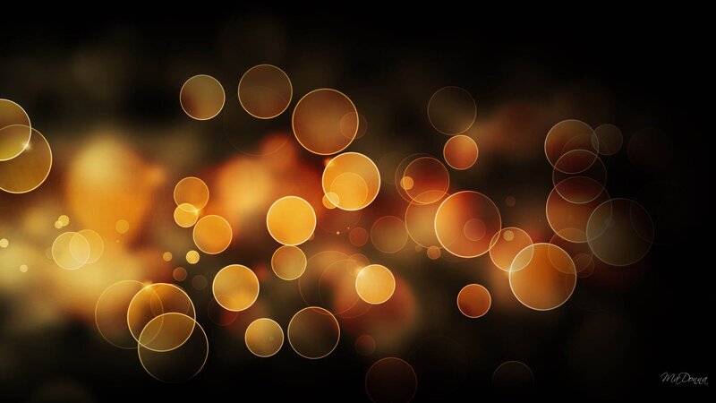 Abstract Golden Bokeh Circles