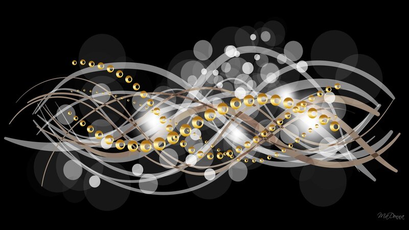 Abstract Golden Circles — Black