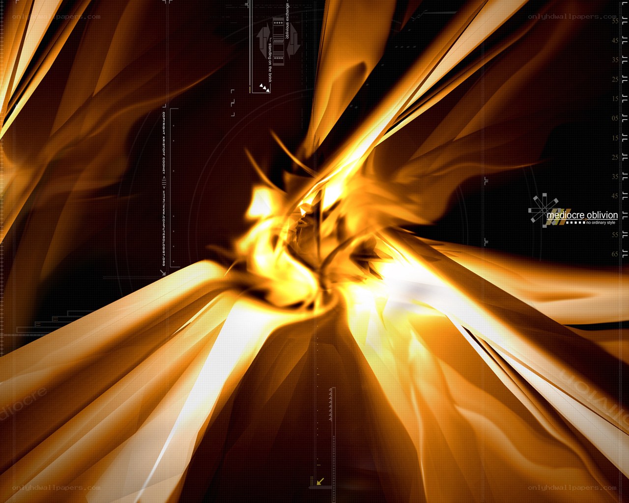 Abstract golden energy burst