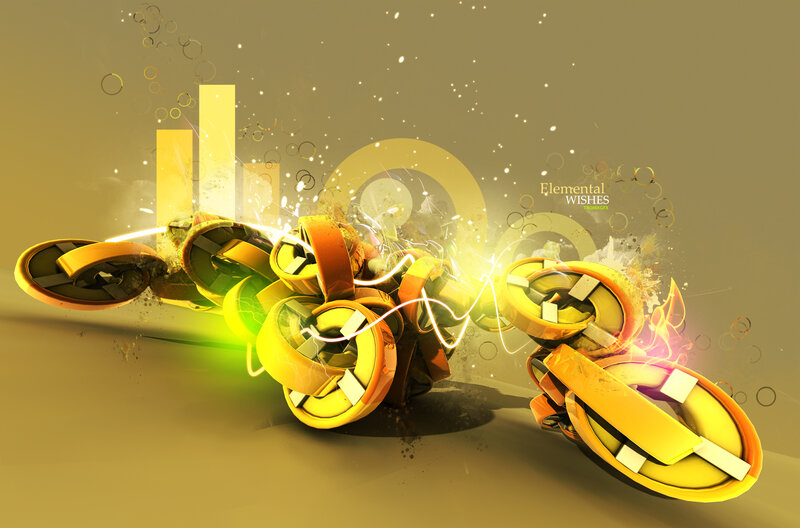 Abstract golden energy explosion