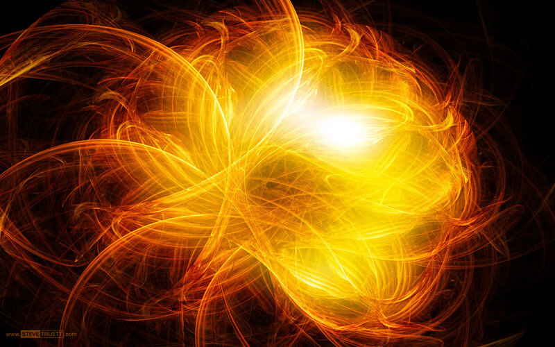 Abstract golden energy swirl