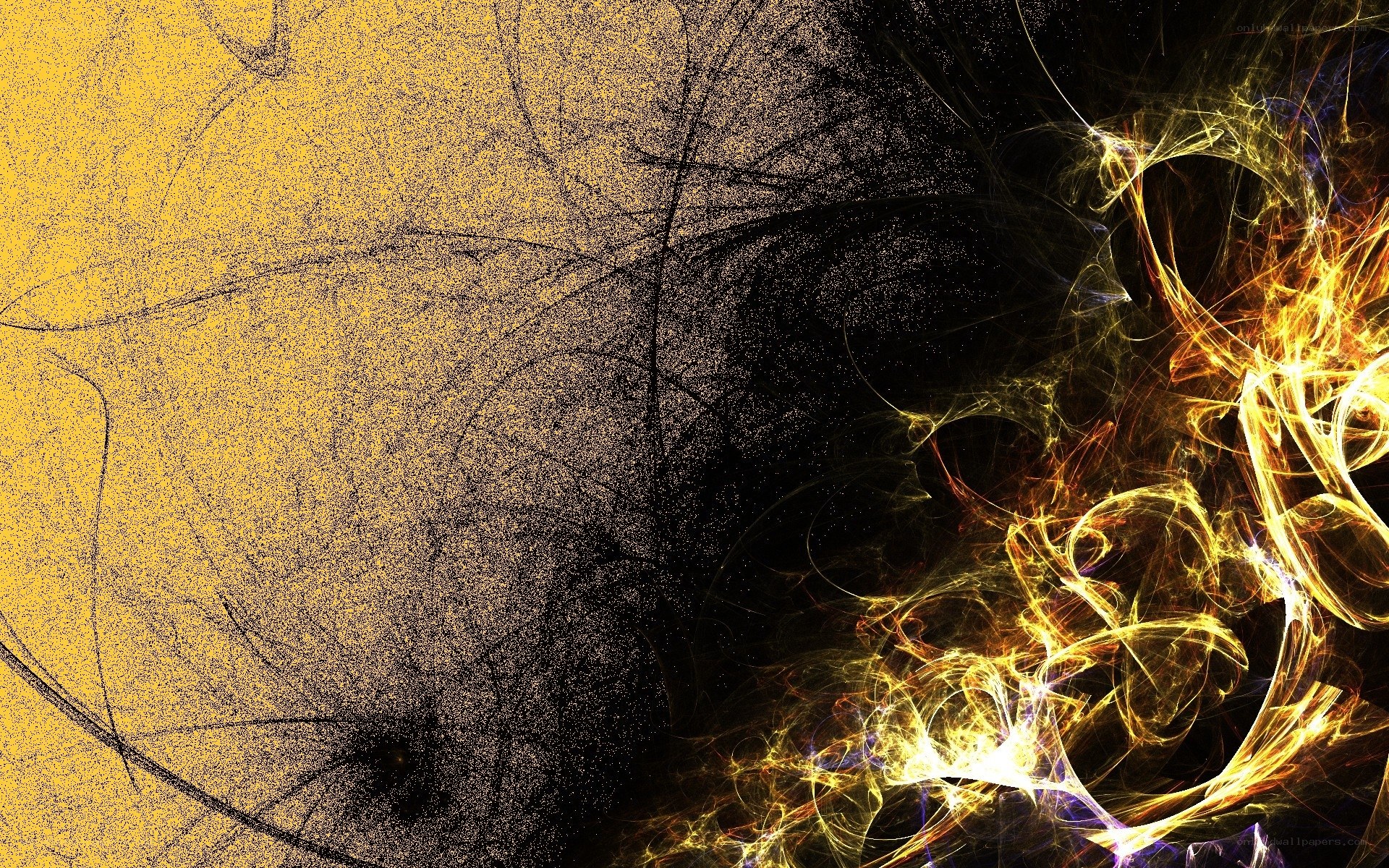 Abstract golden energy swirl