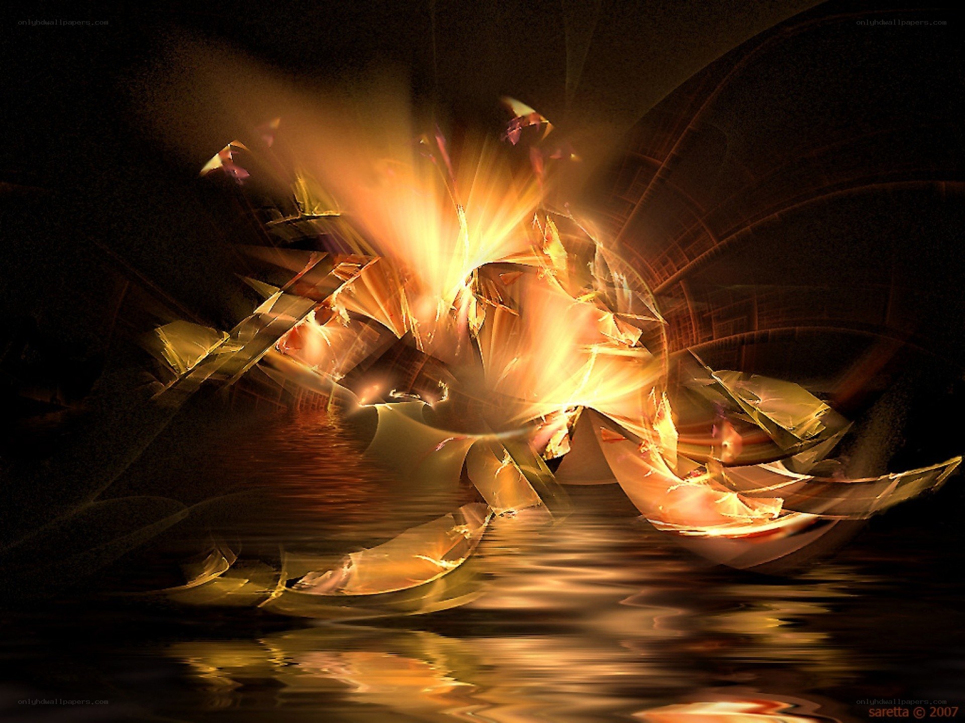 Abstract golden explosion