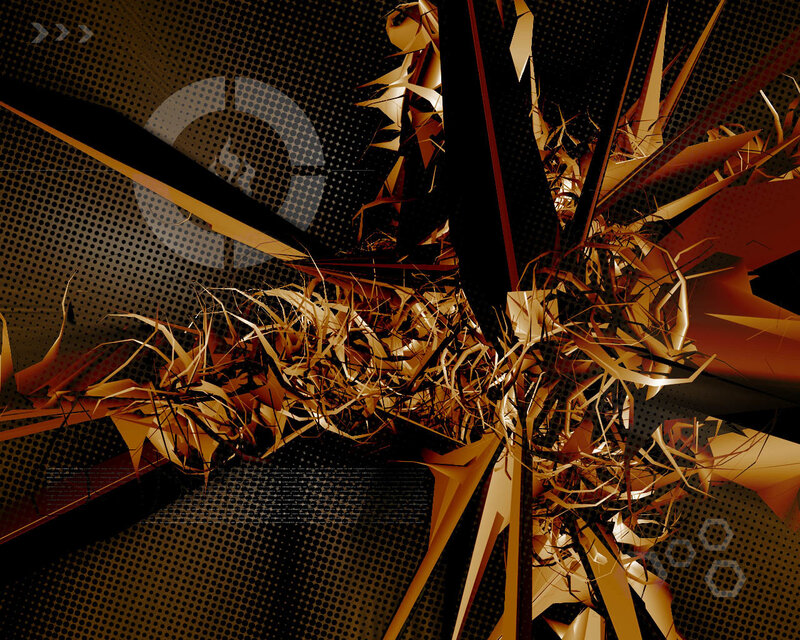 Abstract Golden Explosion — Black