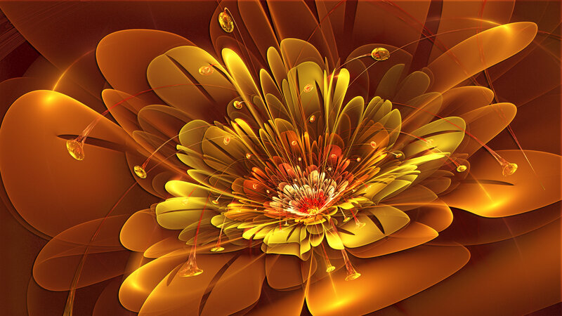 Abstract Golden Flower