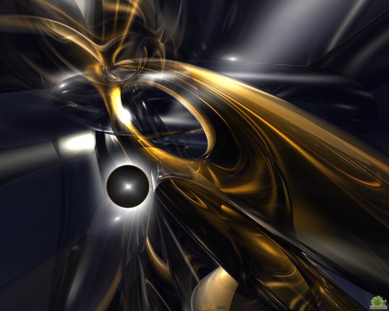 Abstract golden fluid art