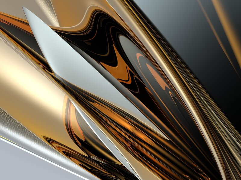 Abstract golden fluid art