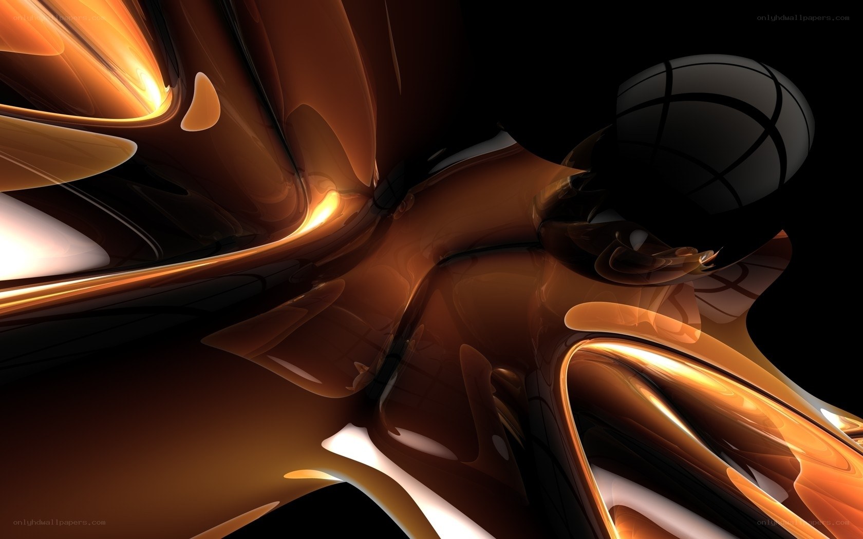Abstract golden fluid art