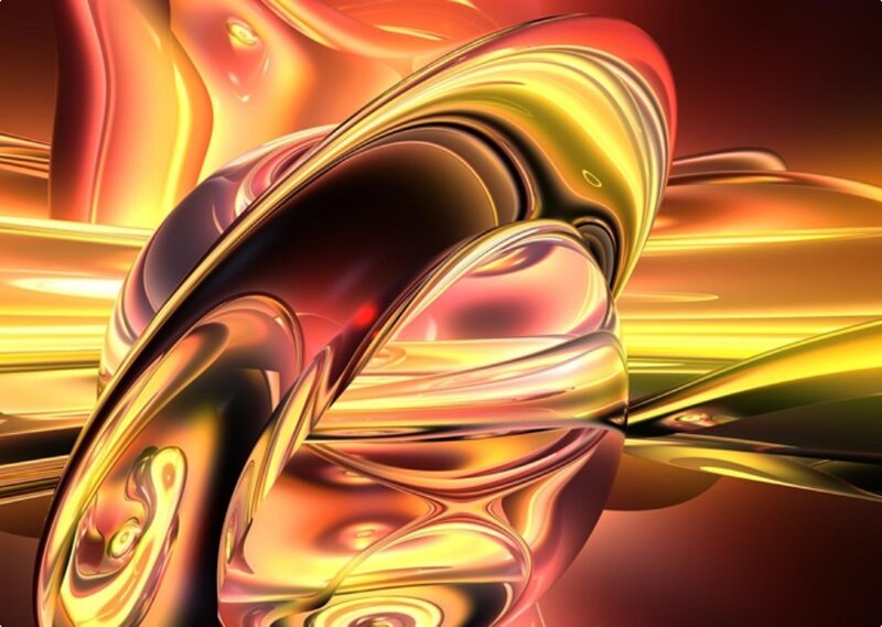 Abstract golden fluid swirl
